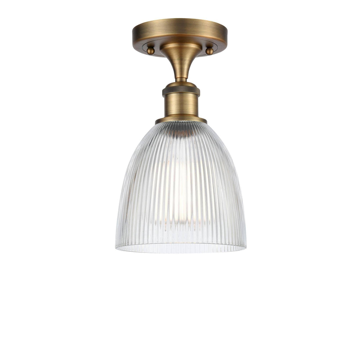 Brushed Brass 1 Light Semi-Flush Mount Y371047