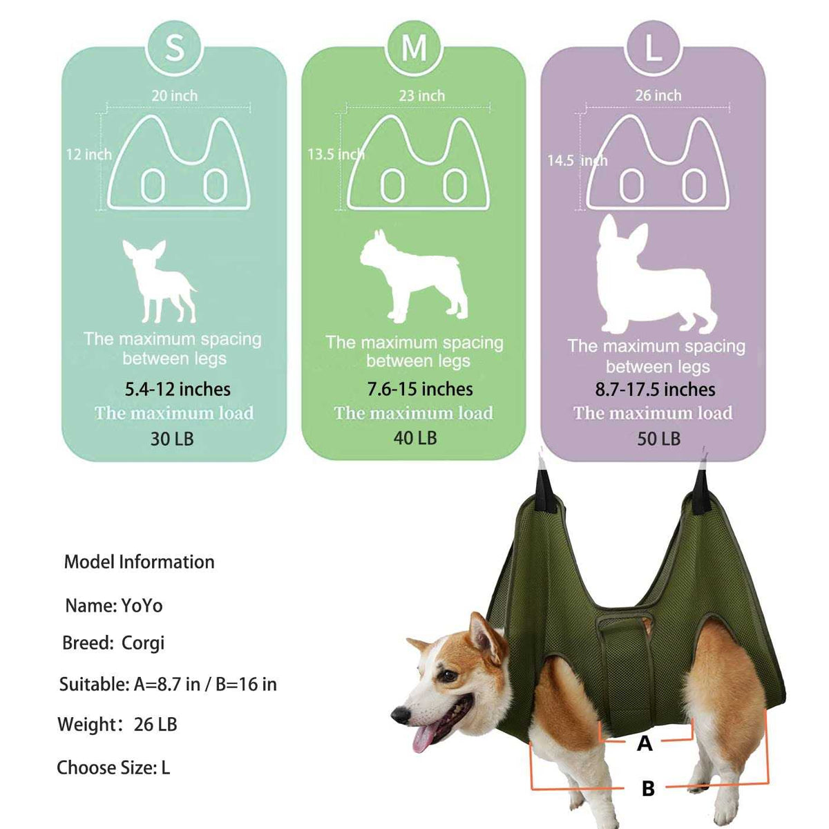 Dog Grooming Hammock Harness with Nail Clippers D714083