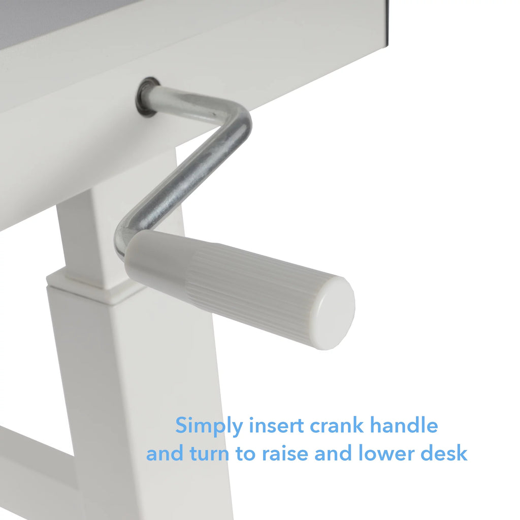 White Height Adjustable Sit Stand Desk with Casters Y433