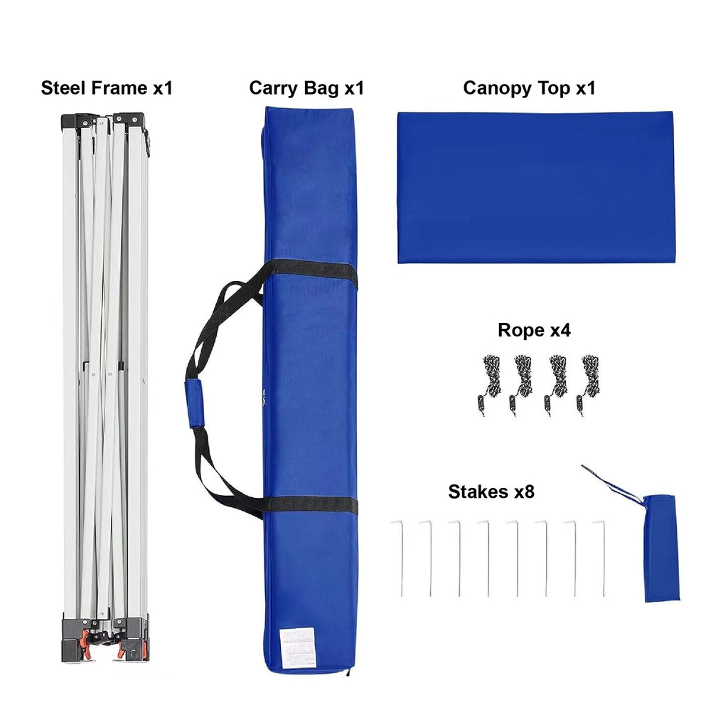 10' x 10' Blue Pop-up Canopy Outdoor Shade Shelter X72500