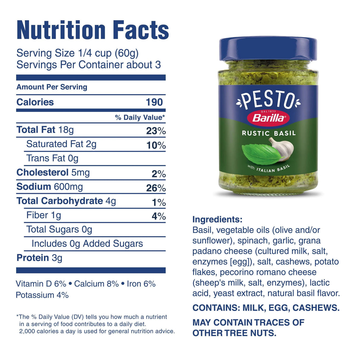 Basil Pesto Sauce, 6.5 oz U241115