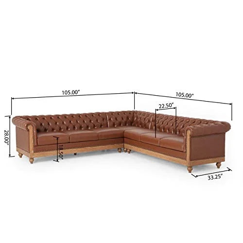 Cognac Brown Natural Sectional K757015