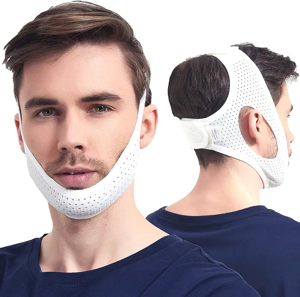 White Mesh Adjustable Cpap Chin Straps T579