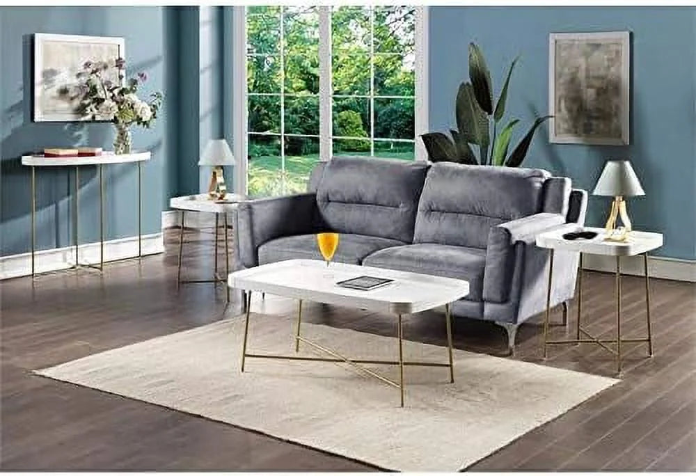 White Wood Coffee Table with X Legs W679010