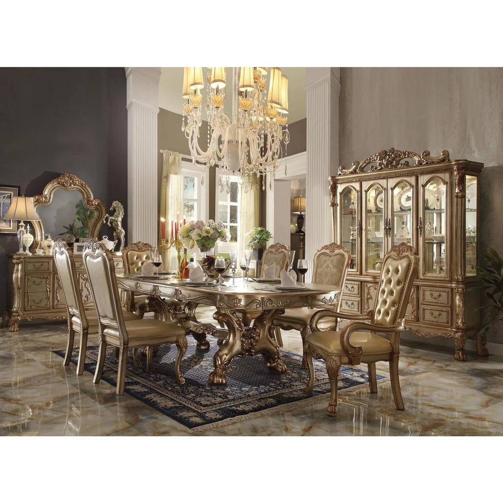 Wooden Trestle Dining Table with 2 Leaves Y818628