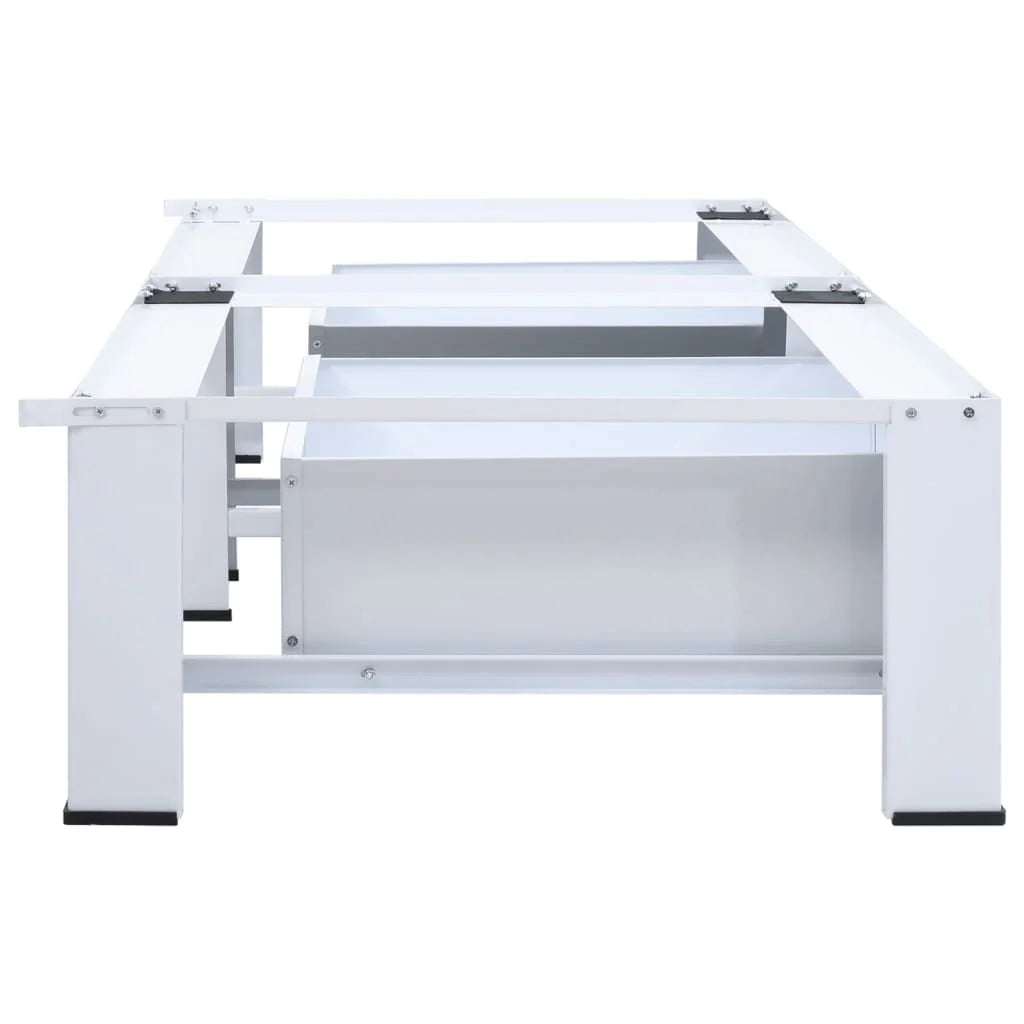 Washing and Drying Machine Pedestal with Pull-out Shelves White X9355