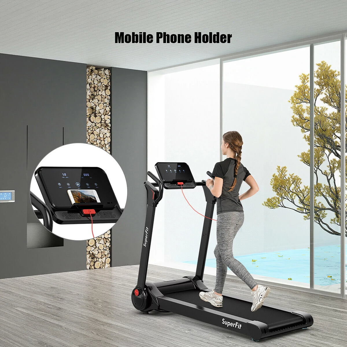 2.25HP Folding Electric Treadmill Y716