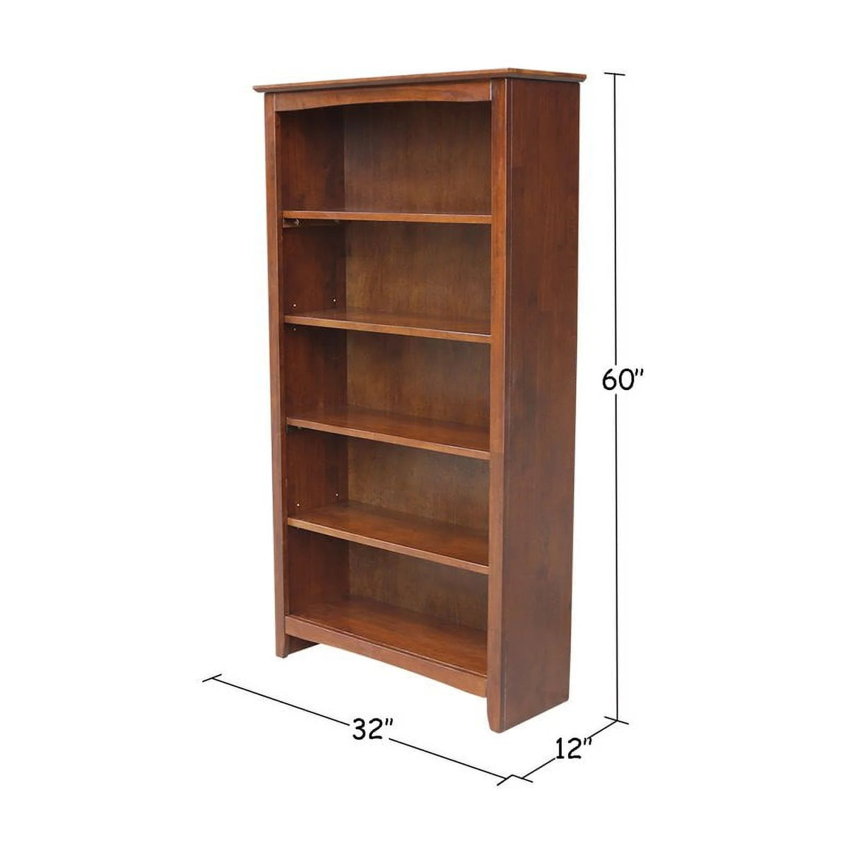 Solid Wood Shaker Bookcase 60 in H P390