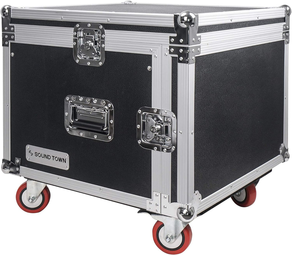12U ATA Rack Case with 11U Slant Mixer Top and Casters K879