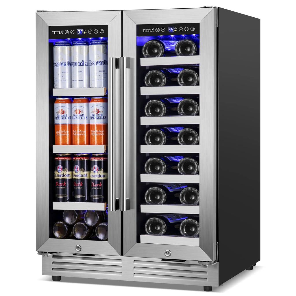 Built in Wine Cooler Beverage Cooler 18-Wine Bottles and 57 Cans Dual Zone S9440