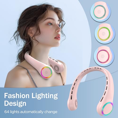 Portable Neck Fan 4000mAh 3 Adjustable Speeds White Y689