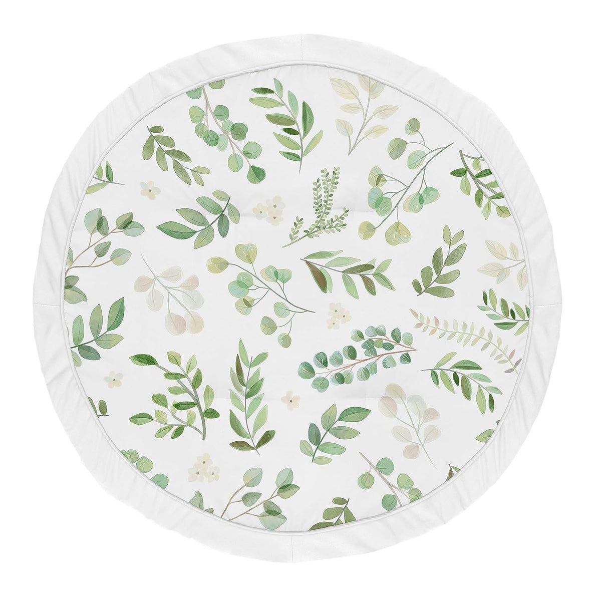 Green and White Floral Leaf Baby Playmat Pack of 2 X5937