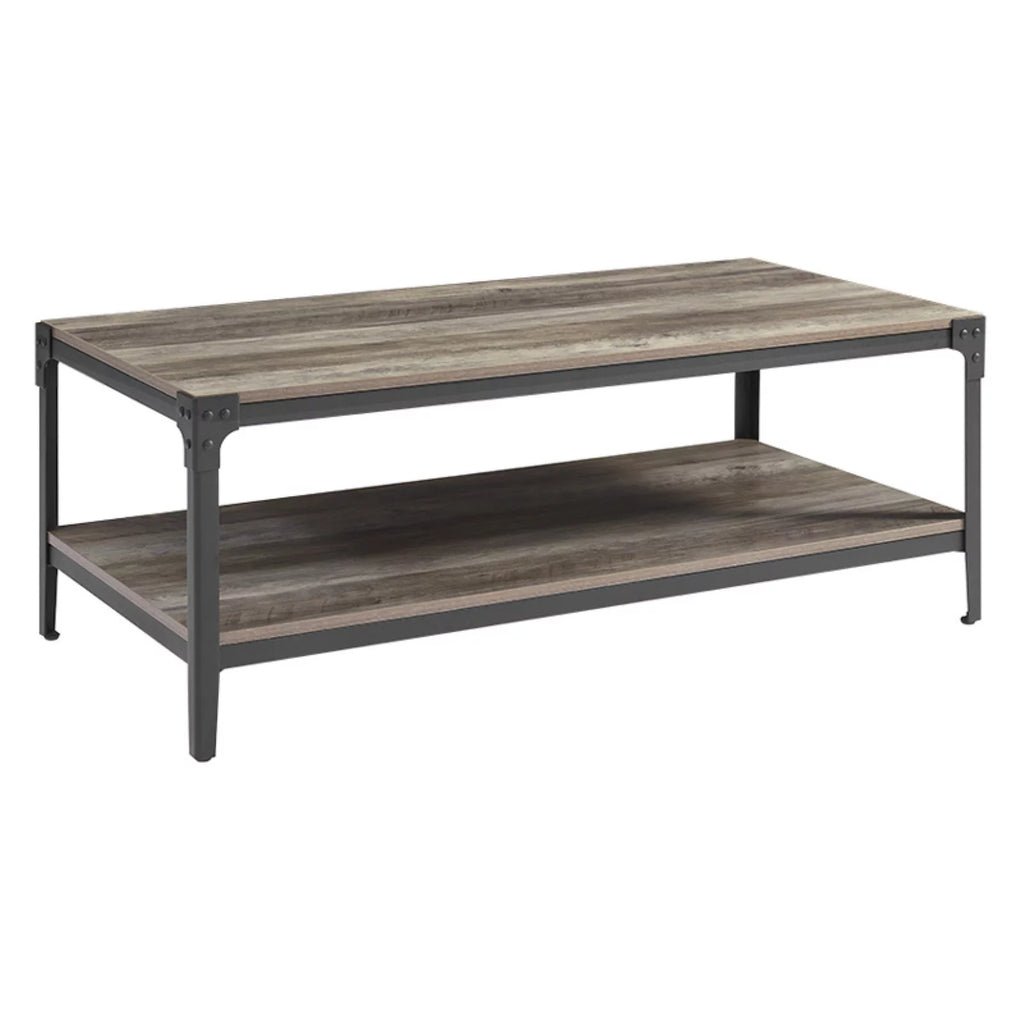 Rustic Metal and Wood Coffee Table X600