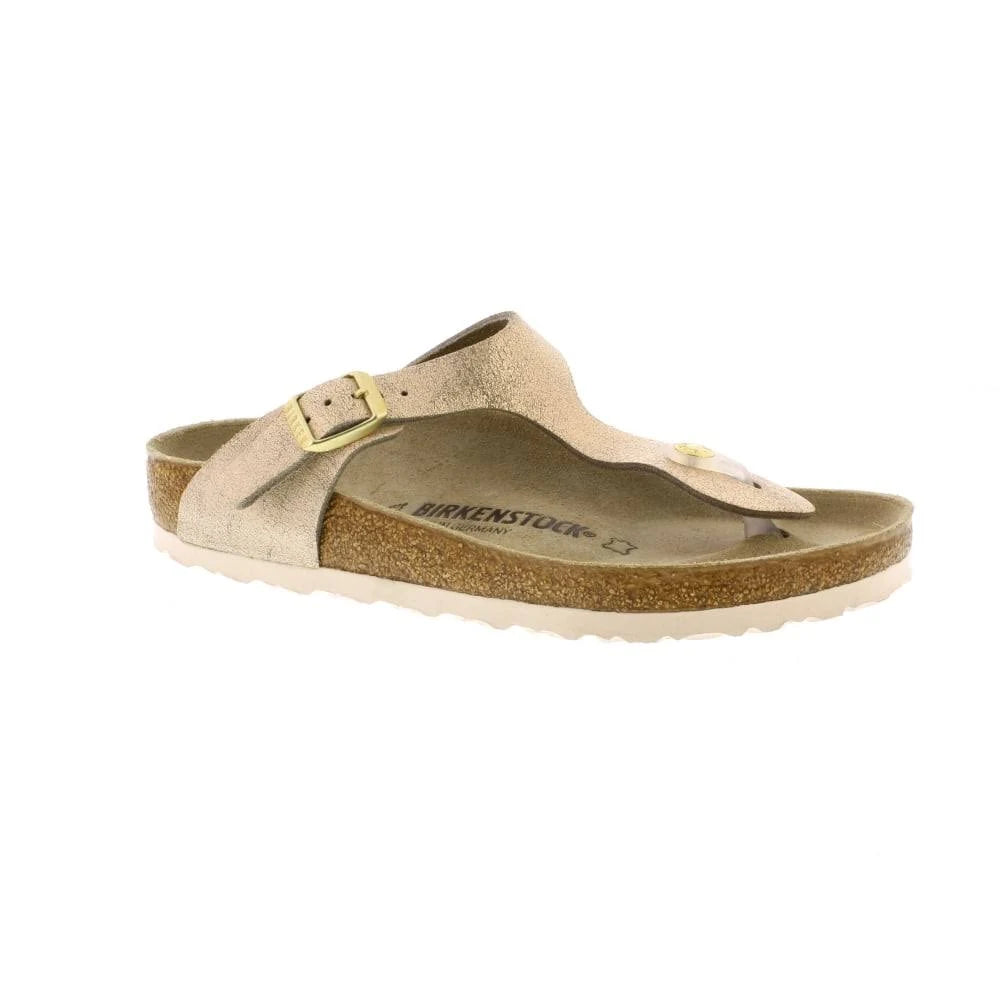 Washed Metallic Rose Gold Leather Sandals D826381