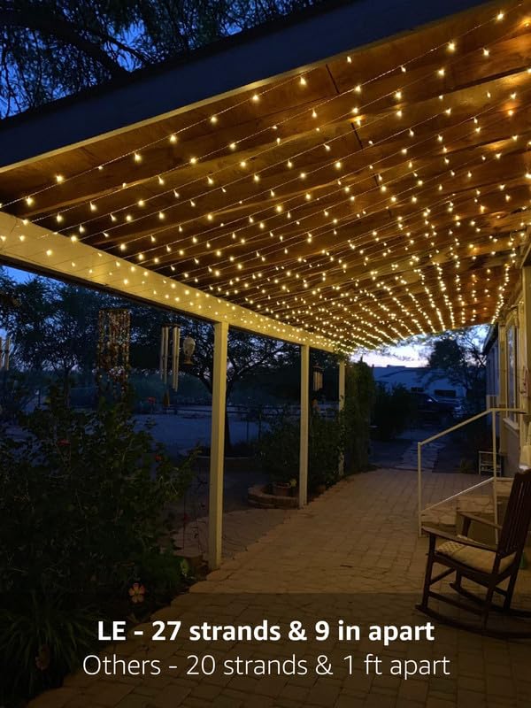 306 LED Curtain Lights with 18 Hang Down String Lights L3381