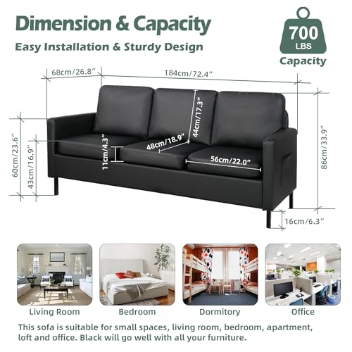 56" W Dark Grey Fabric Loveseat Sofa with 2 USB M3904
