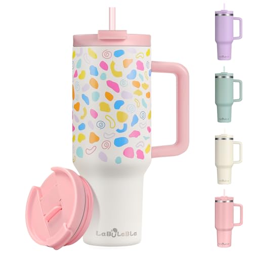 40oz Stainless Steel Insulated Tumbler with Handle and Straw K767717