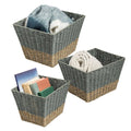 3 Piece Square Seagrass Baskets Brown O257434