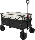 Collapsible Heavy Duty Folding Utility Wagon Cart with All-Terrain Wheels F239