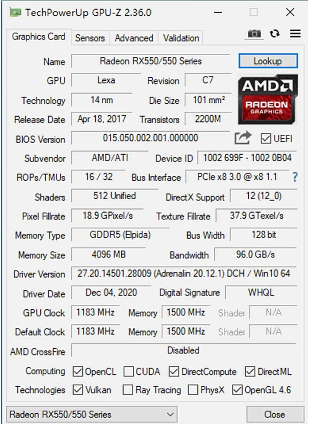 4GB GDDR5 128-Bit Graphics Card K181