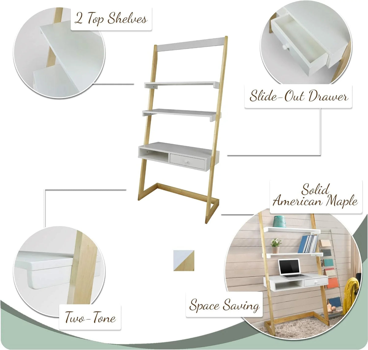Ladder Desk with Drawer C595