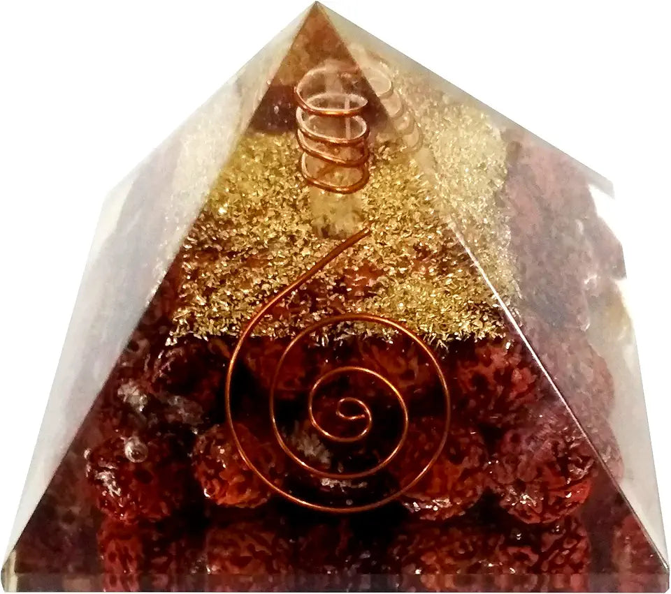 Orgone Pyramid with Crystal Quartz U562