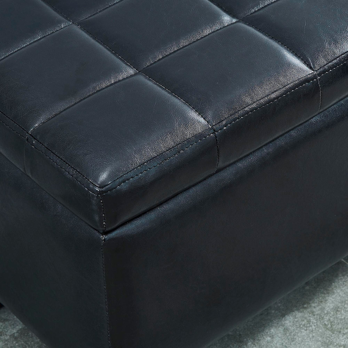 Black Rectangular Storage Ottoman M20817