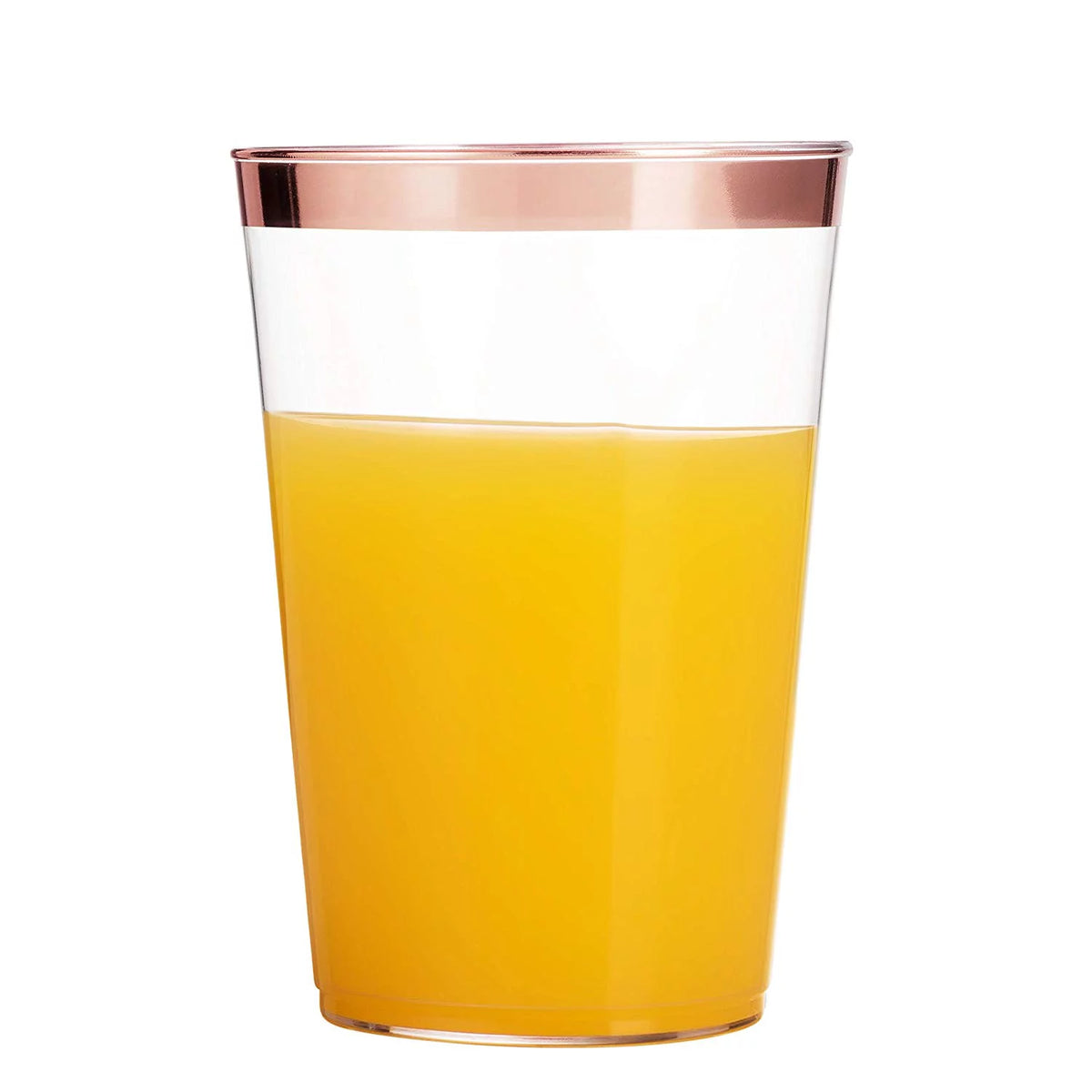 100 Rose Gold Rimmed 12 Oz Plastic Cups U6168