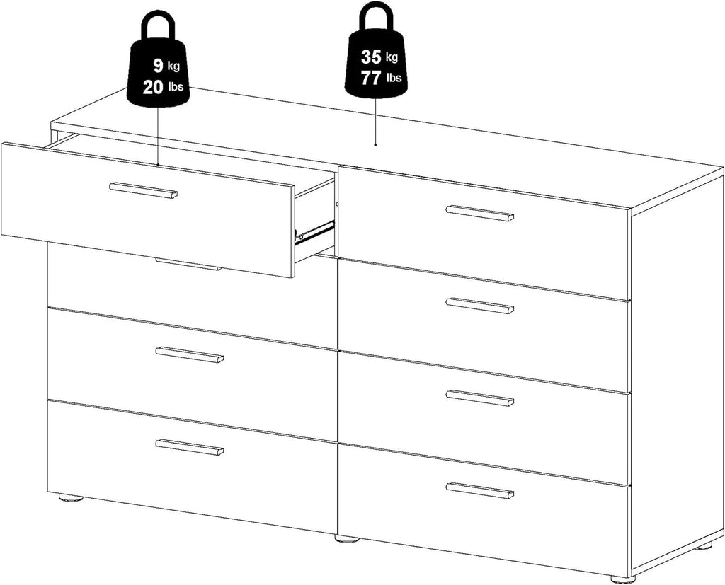 8 Drawer Walnut Dresser Q810029