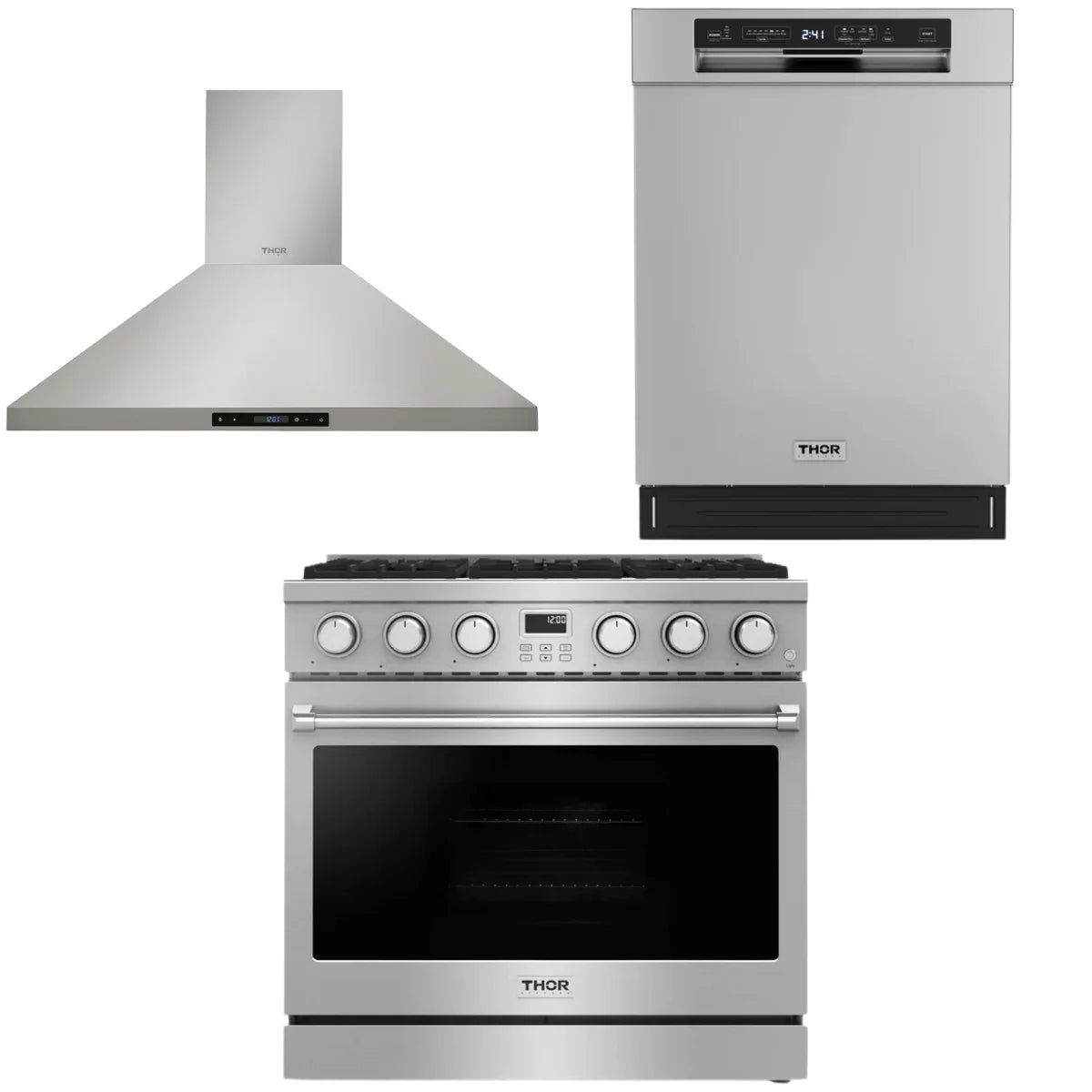 36 Gas Range, Range Hood and Dishwasher A11063