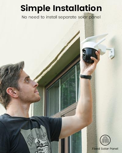 Solar Camera Outdoor Wireless 360° Panoramic View 2K Color Night Vision T328775