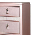 Pink 5 Drawer Solid Wood Chest with Mirror E289319