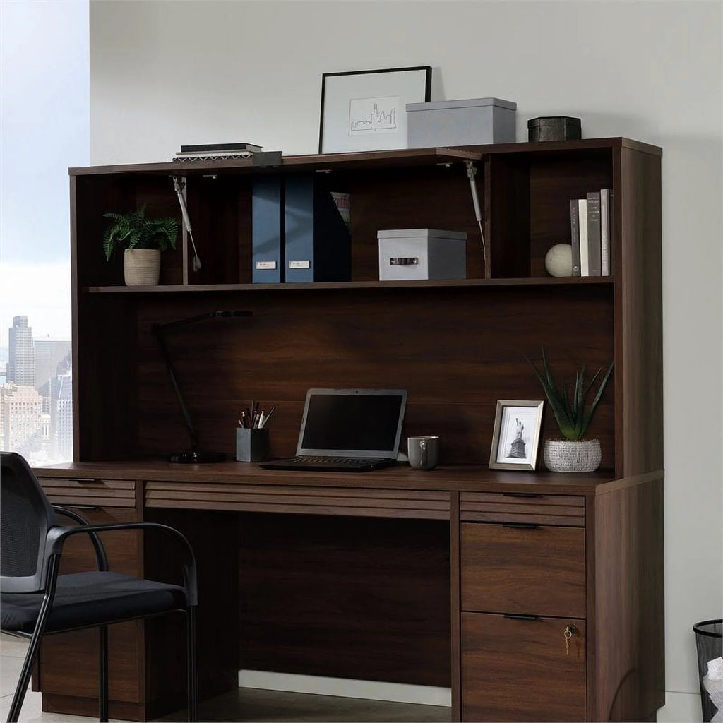 3-Piece Credenza Desk & Hutch & Utility Stand P335743