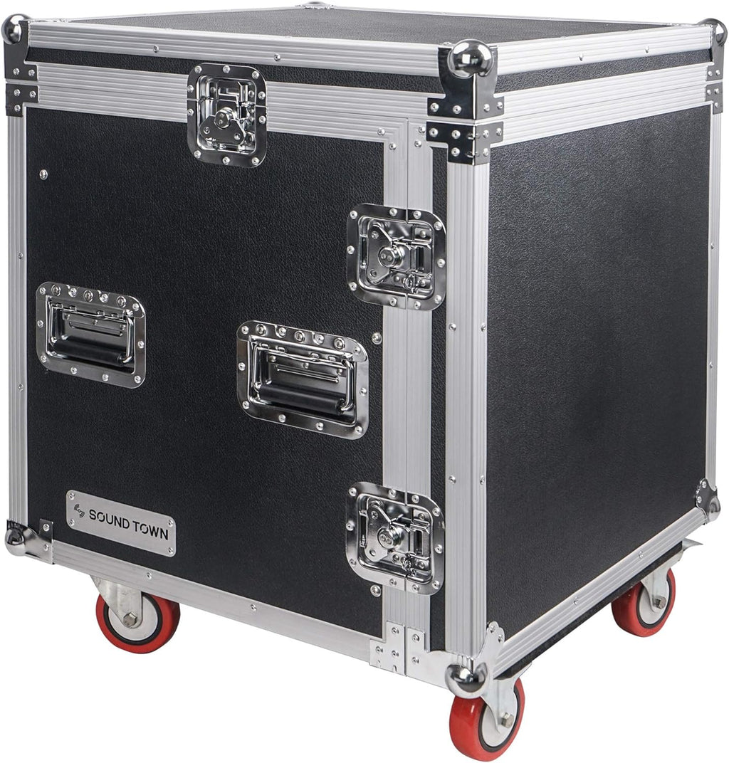 12U ATA Rack Case with 11U Slant Mixer Top and Casters K879