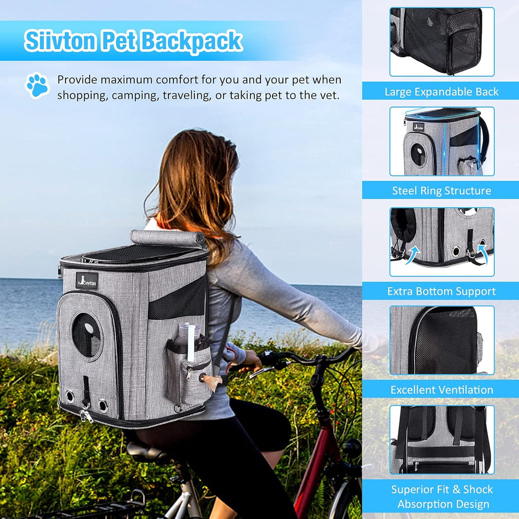 Expandable Pet Carrier Backpack with Breathable Mesh T13622