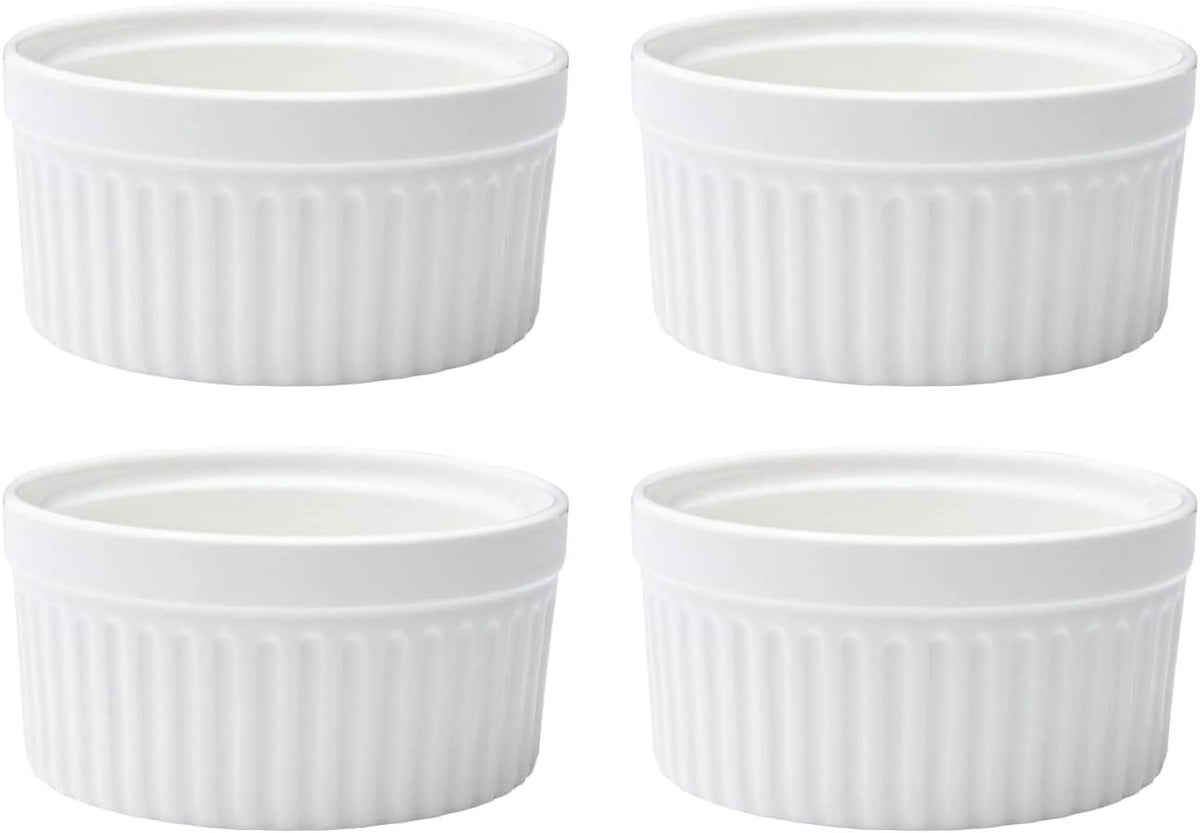 White Set Of 4 Porcelain Ramekins Q8823