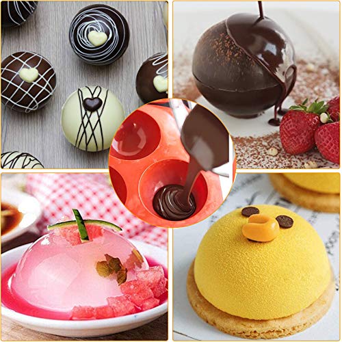 Silicone Mold 2.5 Inch Sphere 3Pcs Pink Q34160