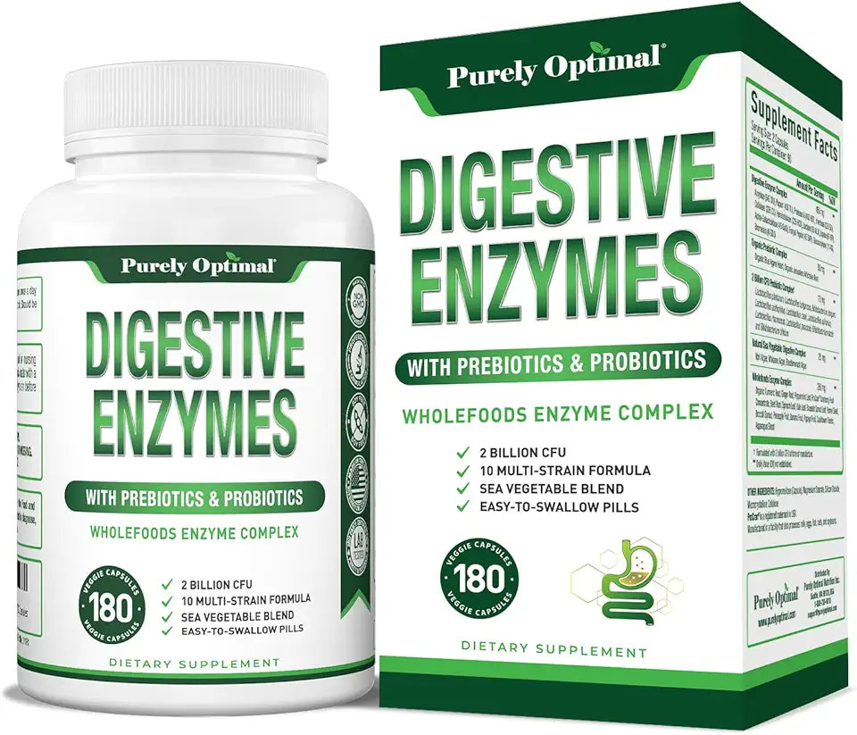 180 Capsules Digestive Enzyme Supplement with Probiotics & Prebiotics K67917