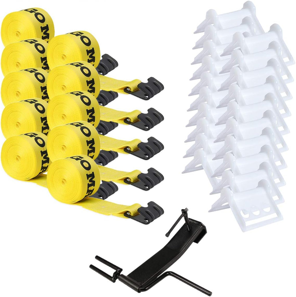 31 Piece Flatbed Tie-Down Kit with Winch Straps and Corner Protectors Z279949