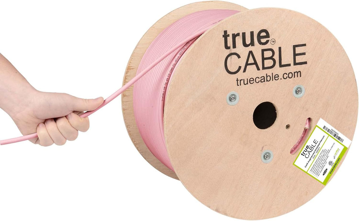 Cat6A Shielded Plenum 1000ft Gray 23AWG Solid Bare Copper Ethernet Cable H191