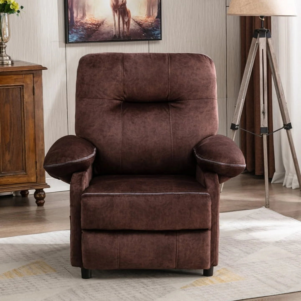 Light Brown Heated Massage Recliner Sofa F82576