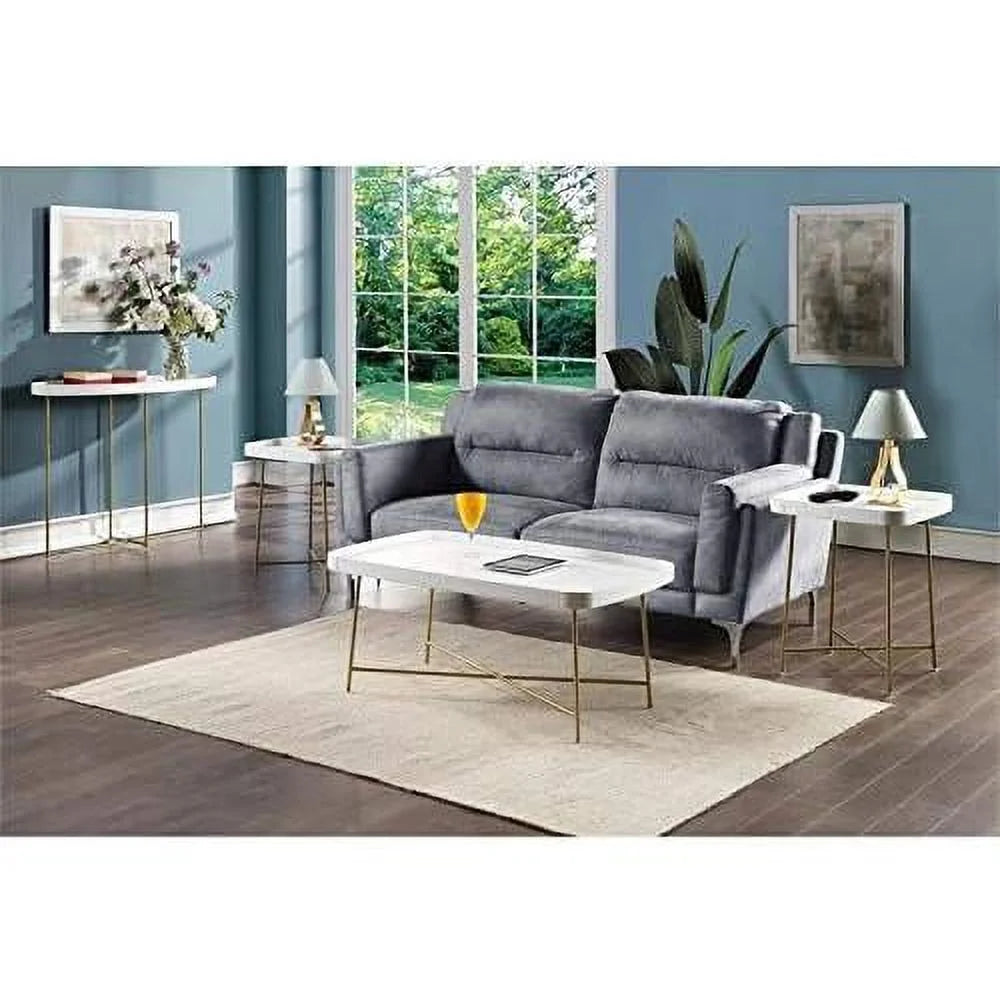 White Wood Coffee Table with X Legs W679010