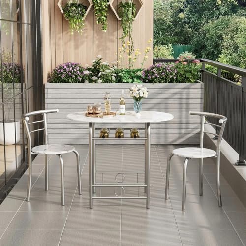 3-Piece Wooden Dining Table Set with 2 Chairs Z24763