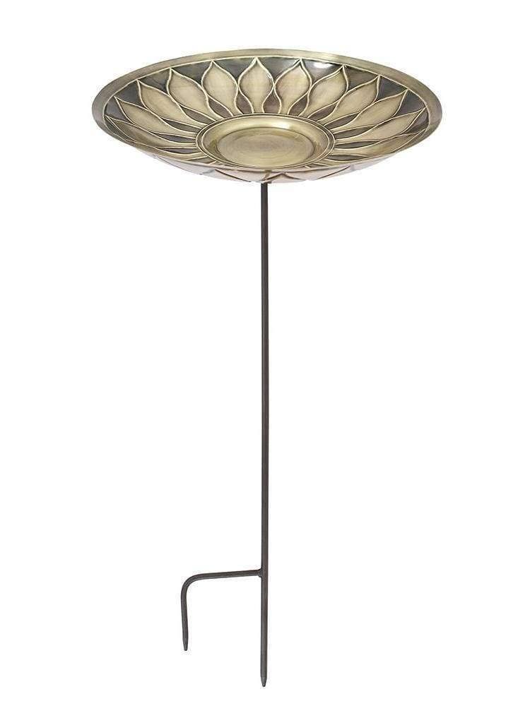 Brass Birdbath with Stake B723405