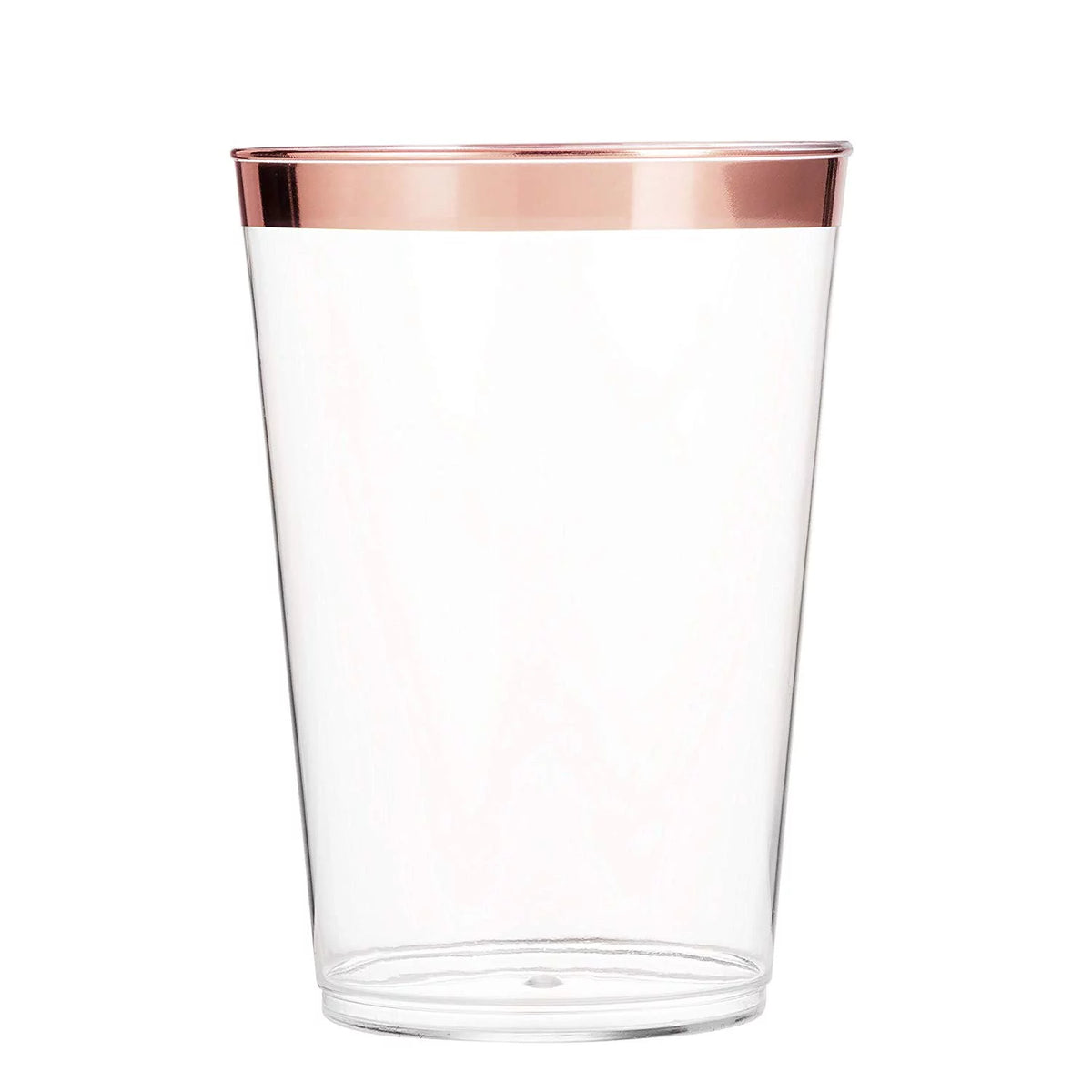 100 Rose Gold Rimmed 12 Oz Plastic Cups U6168