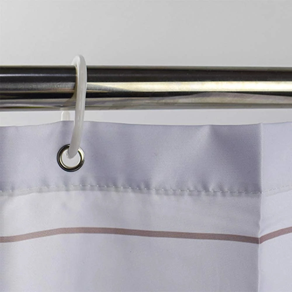 White Polyester Fabric Shower Curtain Liner M4407