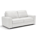 White Leather Sofa Sleeper with Full Size Pull Out Mattress S65696
