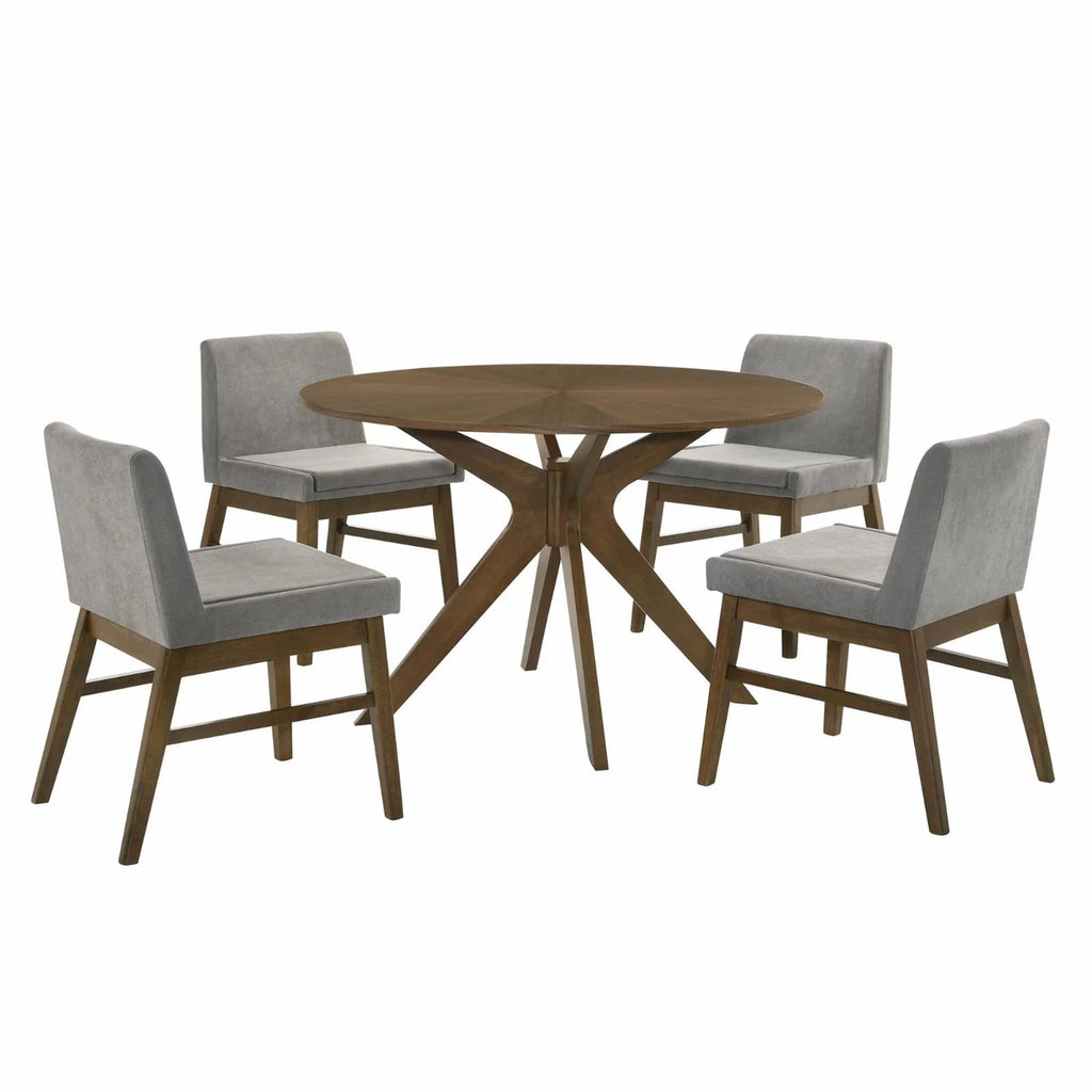 5Pc Standard Height Dining Set in Walnut F674