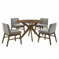 5Pc Standard Height Dining Set in Walnut F674