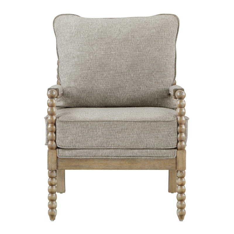 Fog Brown Fabric Chair with Rustic Brown Finish B8034